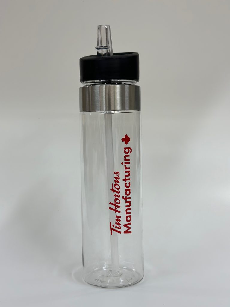 Custom water bottle with straw